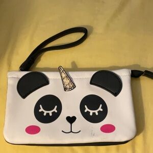 Betsey Johnson White and Black Cosmetic Bags with Playful Animal Faces
